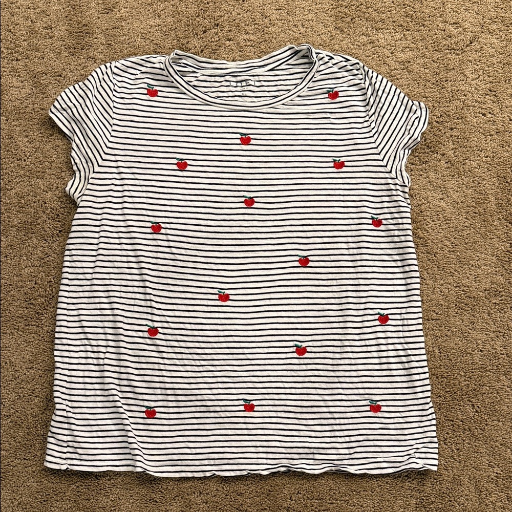 Women’s Loft Striped Top with Apples (XL)